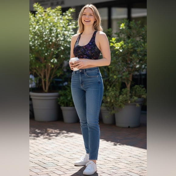 Lululemon Athletica Black Floral Sports Bra - Picture 1 of 8